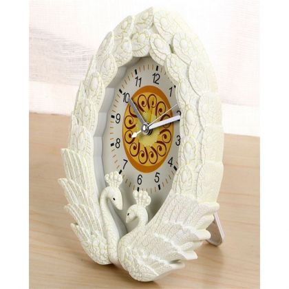 Alarm Clock Peacock white